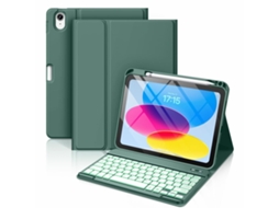 Capa Com Teclado Para Tablet Lurelia, Para Lápis Em Meia-noite E Colorido Retroiluminado (2024 13", Verde, Teclado Bluetooth