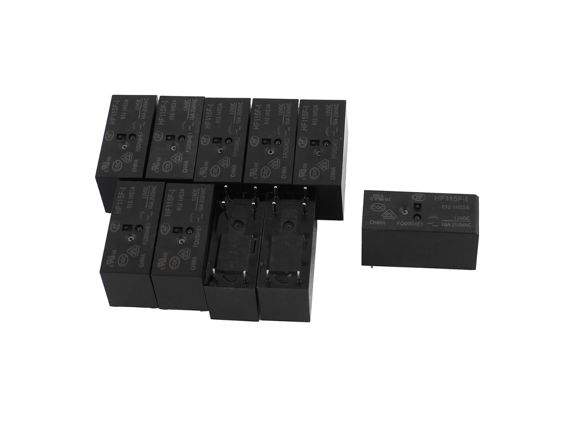 10 Peças 12vdc 250vac 16a 6 Conexões Spst na Hf115f i / 012 1hs3a Relé de Potência CHABERLU