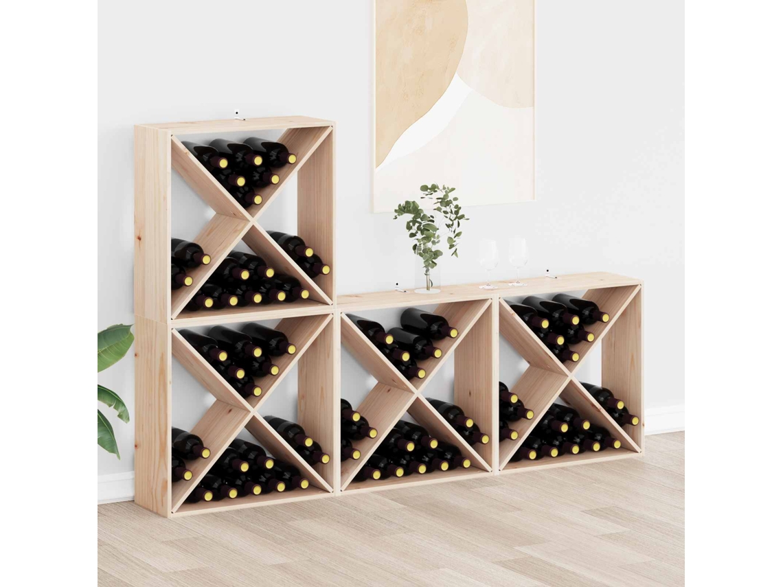 Vidaxl Escorredor De Vinho 4 Unid. Natural 62 X 25 X 62 Cm