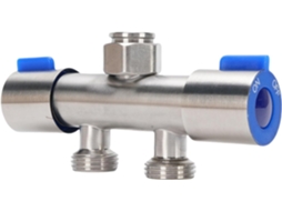 Divisor De Mangueira Em Inox 304, Rosca G1/2 Com Duas Saídas E Controle Independente Para Torneiras E Chuveiros