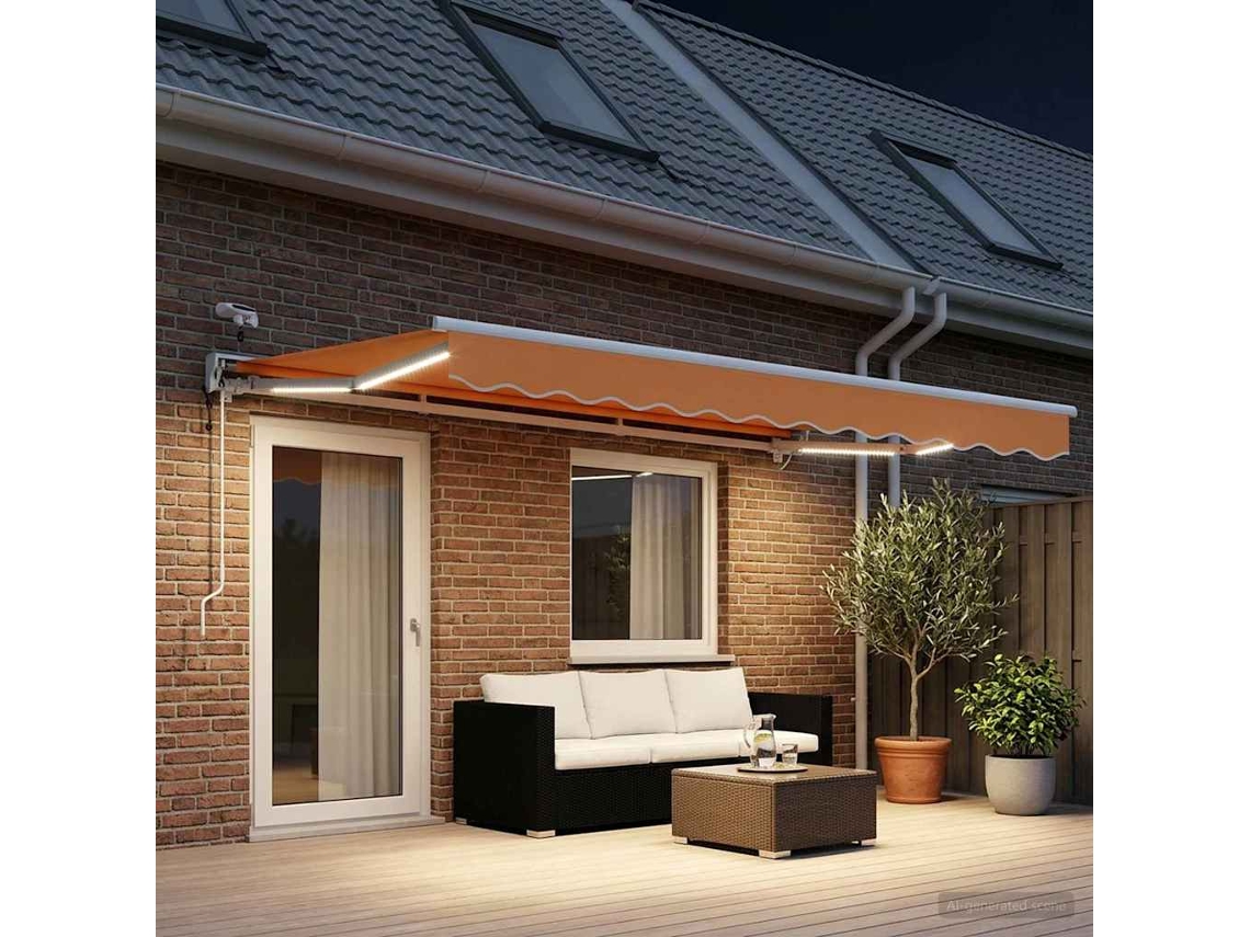 Vidaxl Toldo Retrátil Elétrico Areia 4,5 × 3,5 M