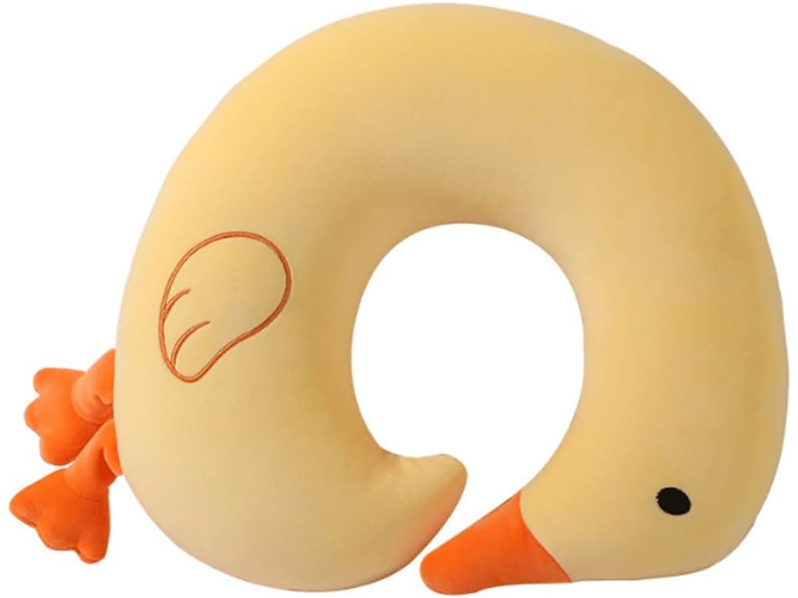 Almofada Cervical em Forma de Flamingo Amarelo, Almofada Formato U em Forma de Ganso AQUAFORGE