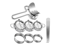 Fabricante de bolinhos de massa 8 peças, molde e cortador de prensa para empanada, embalagens de massa para tortas e ravioli, manual Sygo