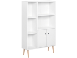 Estante com pés em pinho branco 80x23,5x123cm para livros BTFORUS