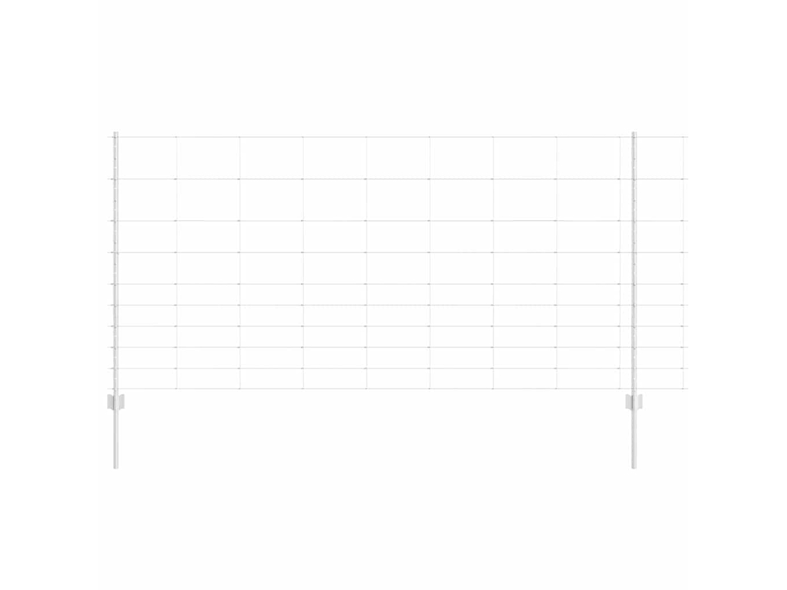 Conjunto 1 Cerca Externa Vidaxl Prateado Aço (25 X 1,2 M)