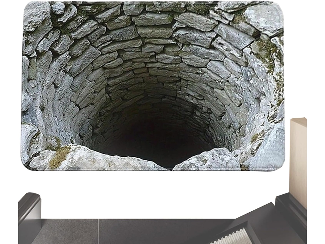 Tapete De Chão Com Ilusão De Ótica, Antiderrapante, Com Design De Furos |