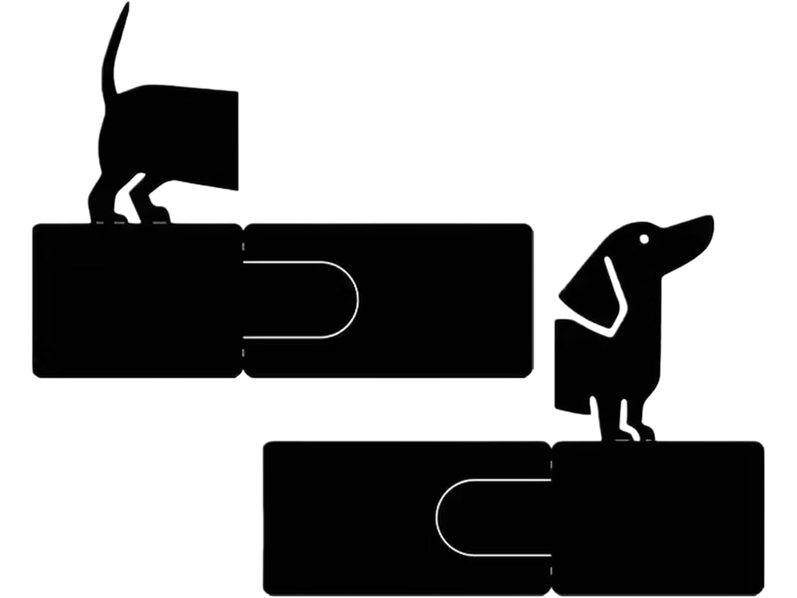 Suporte Decorativo Para Livros- De Metal Preto Em Formato De Dachshund| Em De- Casa, Cozinha, Biblioteca,