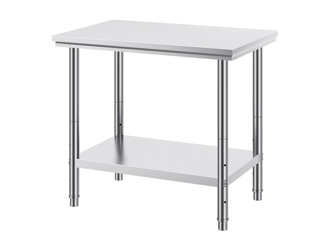 Mesa De Trabalho E Bancada Em Inox Ajustável Para Cozinha, Lavandaria Ou Oficina Tekmaquinas