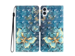 Capa Em Couro Pu Para Apple Iphone 16 - Borboleta
