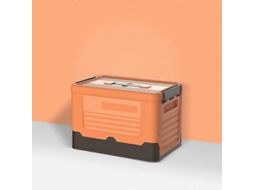 Caixa De Plástico Dobrável Para Guardar Livros, Cor P, Laranja Sol Olysi Shop