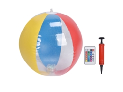 Bola de Praia Led Inflável 16 Cores com Controle Remoto Luz Flutuante para Piscina Decoração de Festa | S/MARCA
