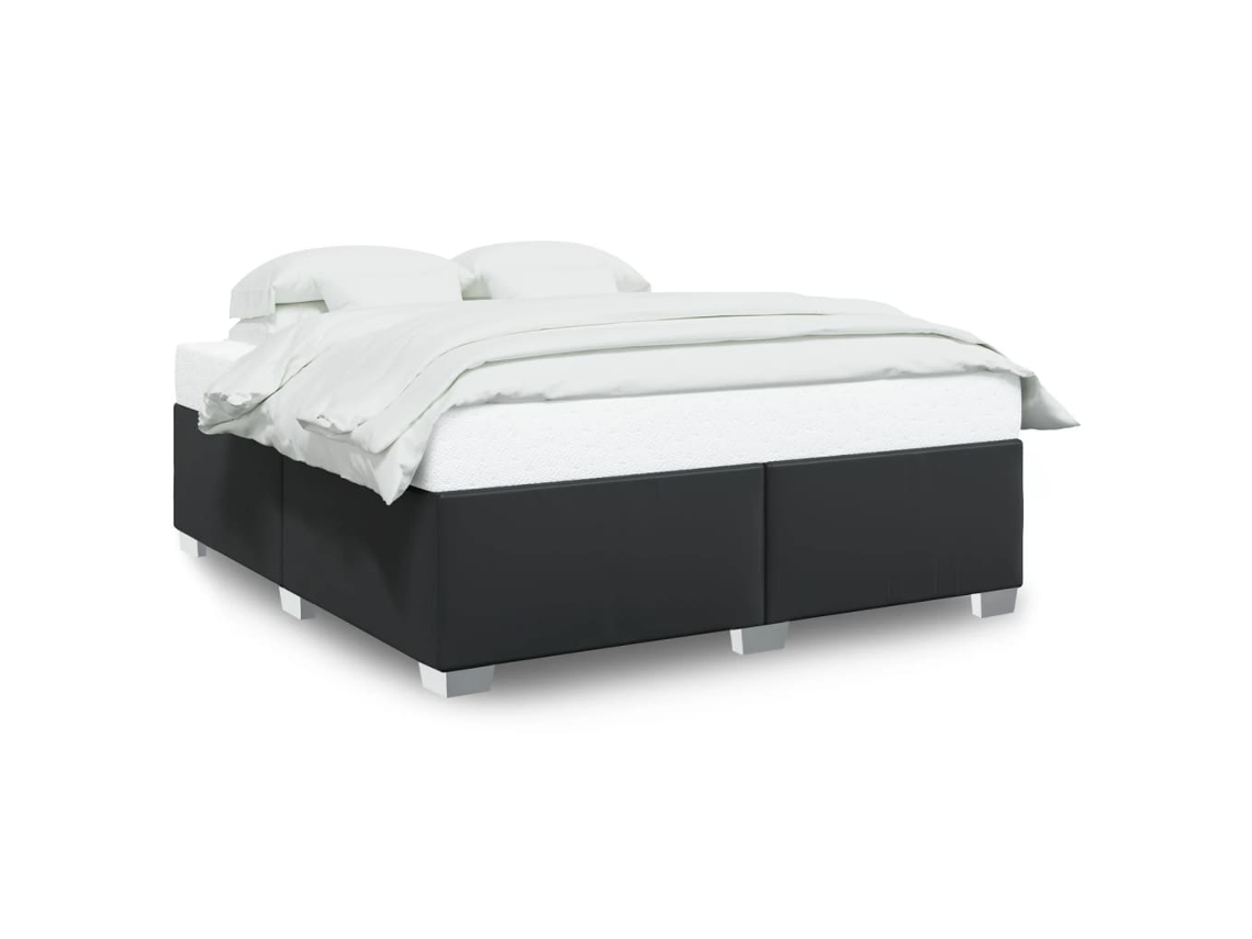 Estrutura de Cama 200x200 Cm Couro Artificial Preto MAISON EXCLUSIVE