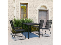 Vidaxl 5 Pcs Conjunto De Jantar Para Exterior Vime Pe E Vidro