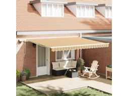 Vidaxl Toldo Retrátil Multicolor 450 × 300 Cm Tecido E Alumínio