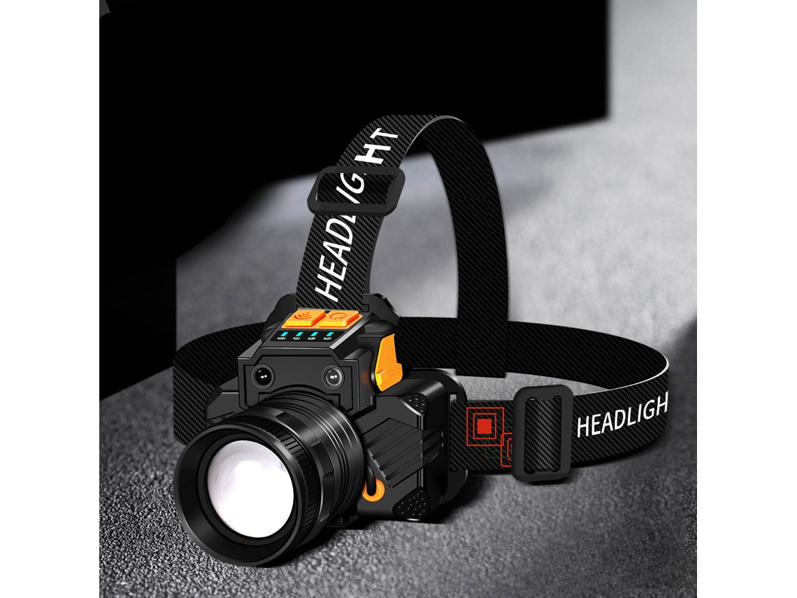 Lanterna Frontal Led Sensor Zoom Rotativo Usb Branca