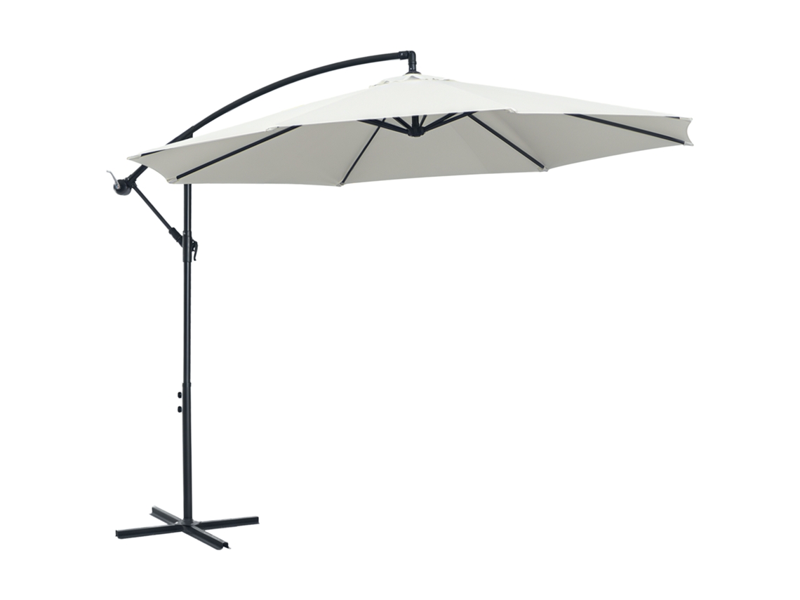 Guarda sol com manivela BTFORUS resistente às intempéries 3mx3mx2,5m aço poliéster
