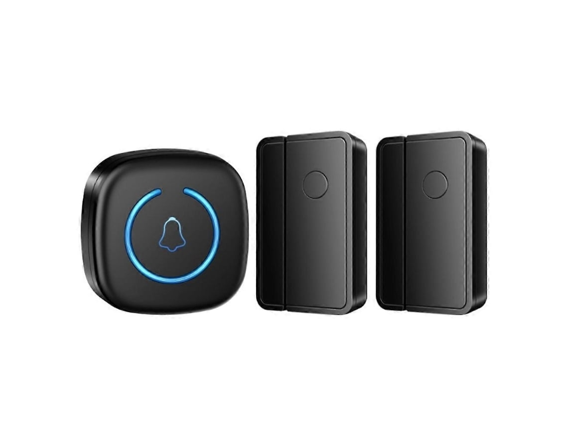 Campainha de Porta Comercial Sem Fio M8 com Sensor Magnético, Alarme de Boas Vindas para Visitantes, 2 Transmissores e 1 Receptor Wellngs Brilv_ptg