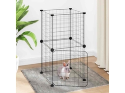 Vidaxl Gaiola P/ Animais De 8 Painéis C/ Porta 35x35x70 Cm Aço Preto