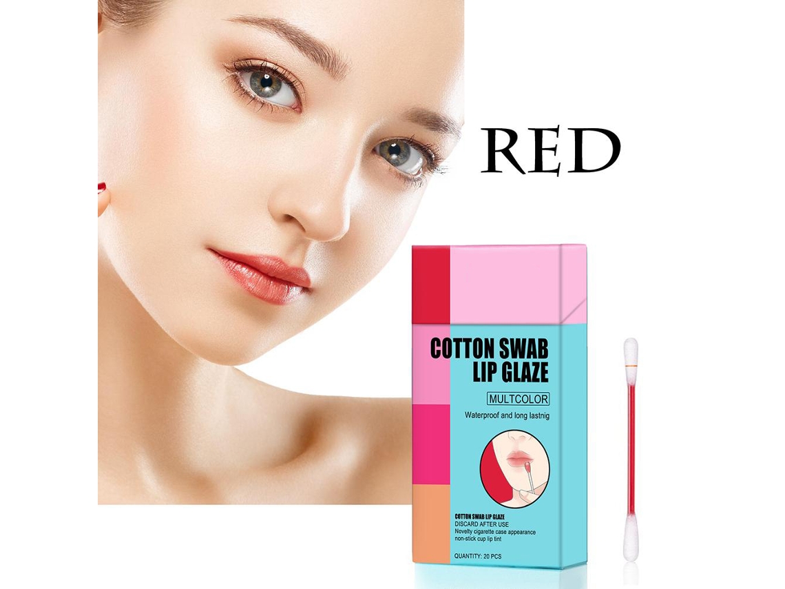 20pcs Cotonetes Labiales Impermeáveis Brillo Labial Portátil No Se Adhiere A Vasos Tinte Labial Cotonete Labial