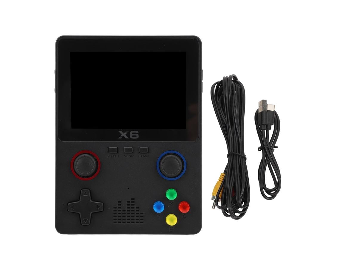 Console de jogos portátil 2026 com joystick para 2 jogadores, tela dupla HD IPS de 3,5 polegadas e bateria de 2000 mAh para entretenimento Preto