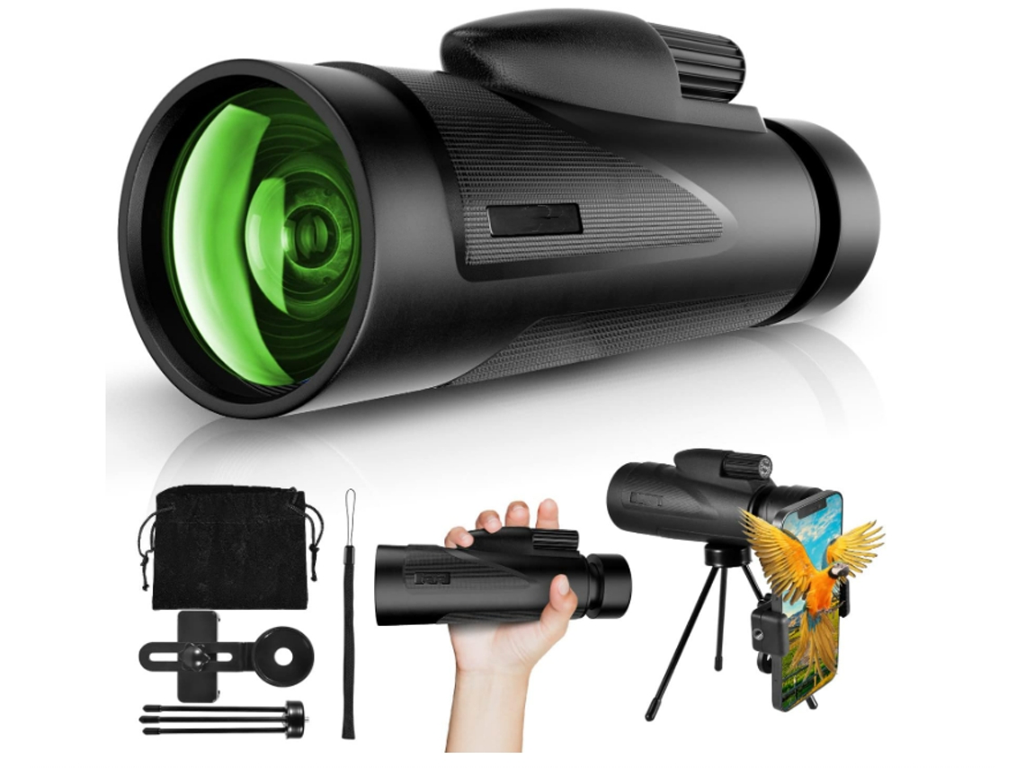 Telescópio Monocular 12x50 Para Adultos, Observação De Pássaros De Alta Potência, Caça, Monocular Com Visão Clara E Baixa Luminosidade Para