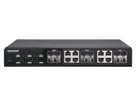 QSW-M1208-8C - Interruptor - Administrado - 4 X 10 Gigabit Sfp+ + 8 X Combo 10 Gigabit SFP+/RJ-45 - Desktop, Montável em Trilho