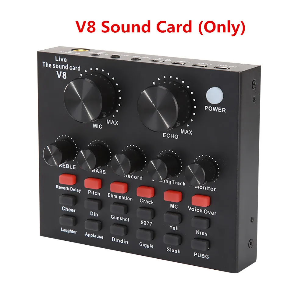Kit de Microfone, Incluindo Microfone Condensador e Placa de Som em Tempo Real. MDUG