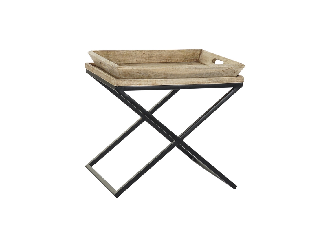 Mesa Lateral com Alça e Bandeja de Metal ALEXANDRA HOUSE LIVING (55x45x53cm)