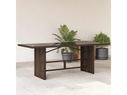 Vidaxl Mesa De Jardim Com Tampo De Vidro 190x80x75 Cm Vime Pe Castanho