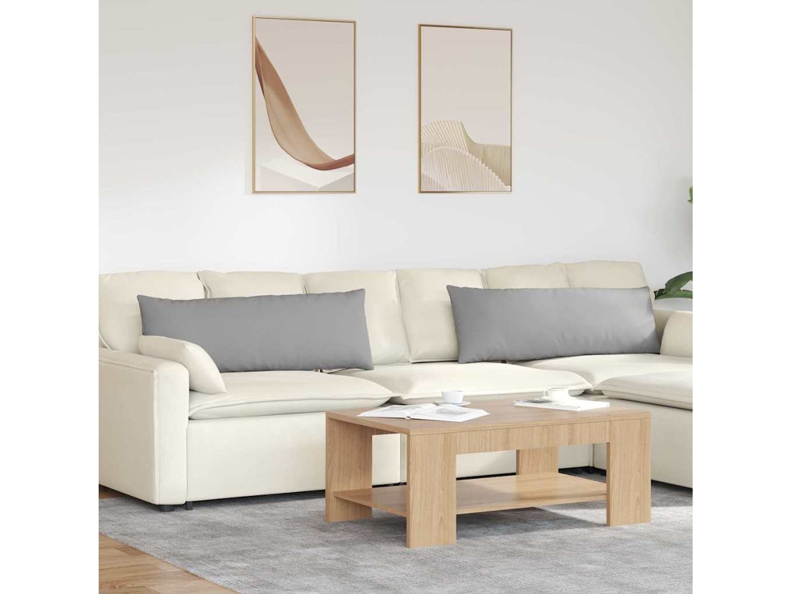 Vidaxl Travesseiros De Sofá 2 Unid. Tecido Cinza Nuvem 120 X 40 Cm