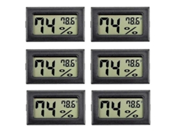 6pack Mini Higrômetro Medidor De Umidade Interior Higrômetro Medições Digitais Umidade Com () Para G