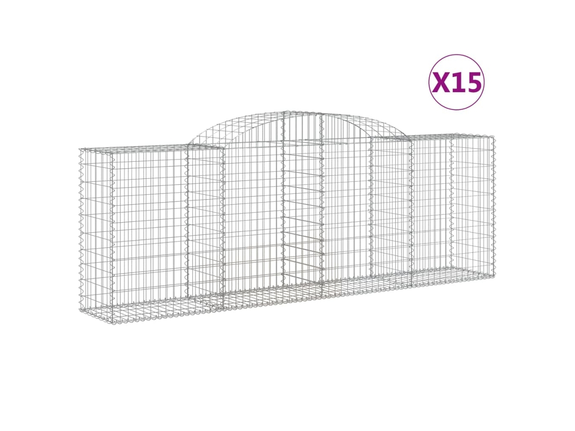 Gabion Basket, Gabion Baskets Vidaxl Prateado Ferro (300 X 50 X 100/120 Cm)