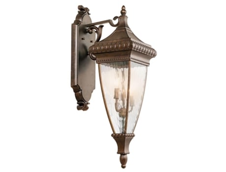 Luz de Parede Ao Ar Livre KICHLER Kl-Venetan2-L Veneziano Metal Vidro de Chuva E14 3 Lâmpadas