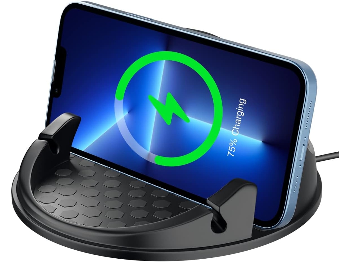 Carregador sem fio para carro 15W Ventosa de carga rápida Carregador sem fio Suporte para telefone para carro preto uma peça