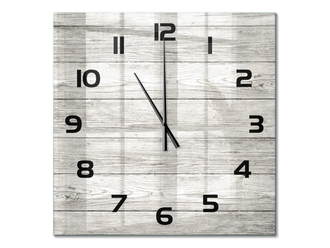 Relógio De Parede Cinzento Decorativo Quadrado Espelharte (60x60 Cm)
