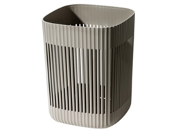 Baok-cubo De Lixo Plástico Com Design Oco E Tampa Aberta: Recipiente De Resíduos De Grande Capacidade Para Quarto, Banheiro, Escritório - Cinza