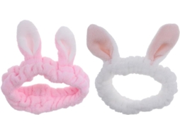 Conjunto de 2 faixas de cabelo com orelhas de pente para maquiagem, spa e manutenção.