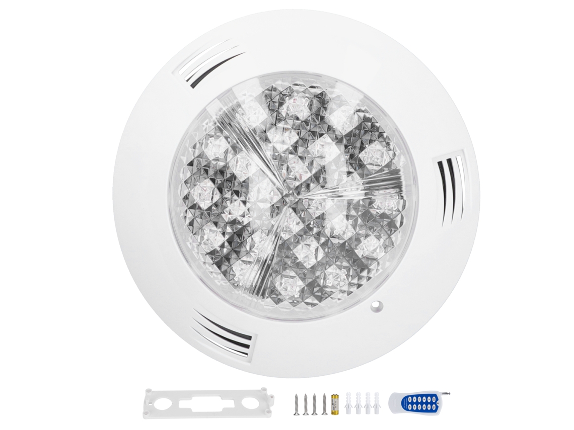 Rebe-lâmpada Subaquática De Piscina Rgb Com 24 Leds E Controle Remoto De 12 Teclas Ip68 Impermeável 24w Ac12v