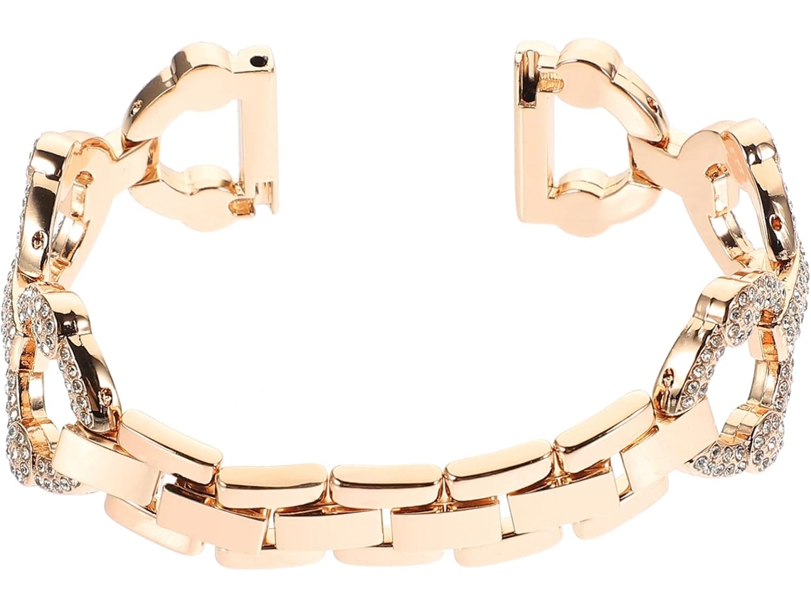 Pulseira De Metal Com Diamantes, Compatível Smartwatch, Elegante