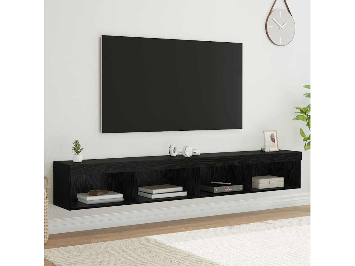 Vidaxl Conjunto de Móvel de Tv 2 Pcs Carvalho Preto 100 X 30 X 30 Cm