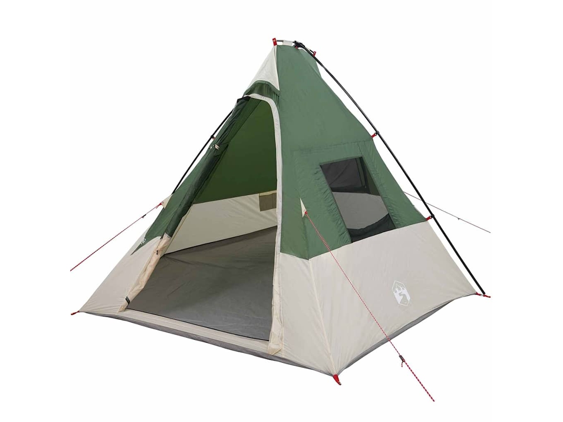 Conjunto 1 Barraca De Camping Vidaxl Verde Tafetá (383 X 338 X 217 Cm)