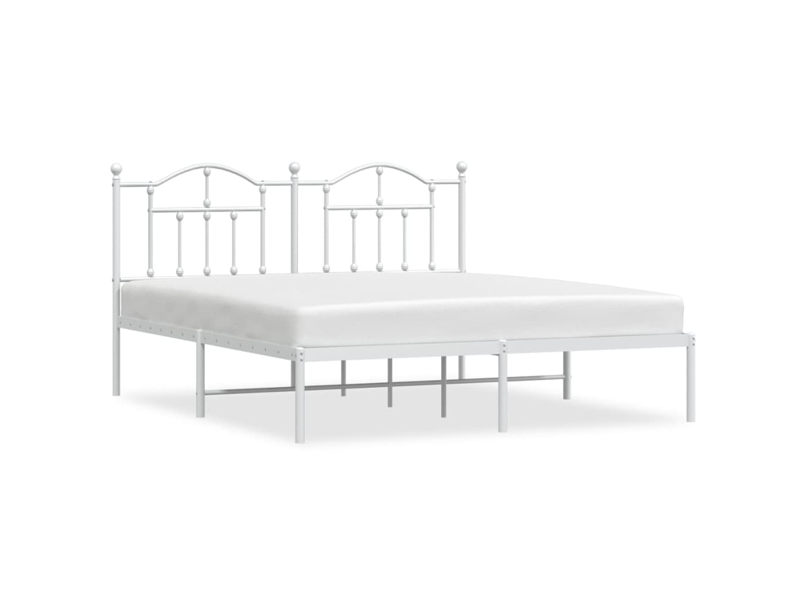 Bed Frame, Bed Frames Vidaxl Branco Aço (180 X 200 Cm)