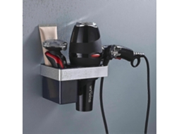 Suporte de Parede Autoadesivo para Secador Cabelo, Alumínio Cabelo com Armazenamento e M Abs Organizador Cabos, GOKOCO