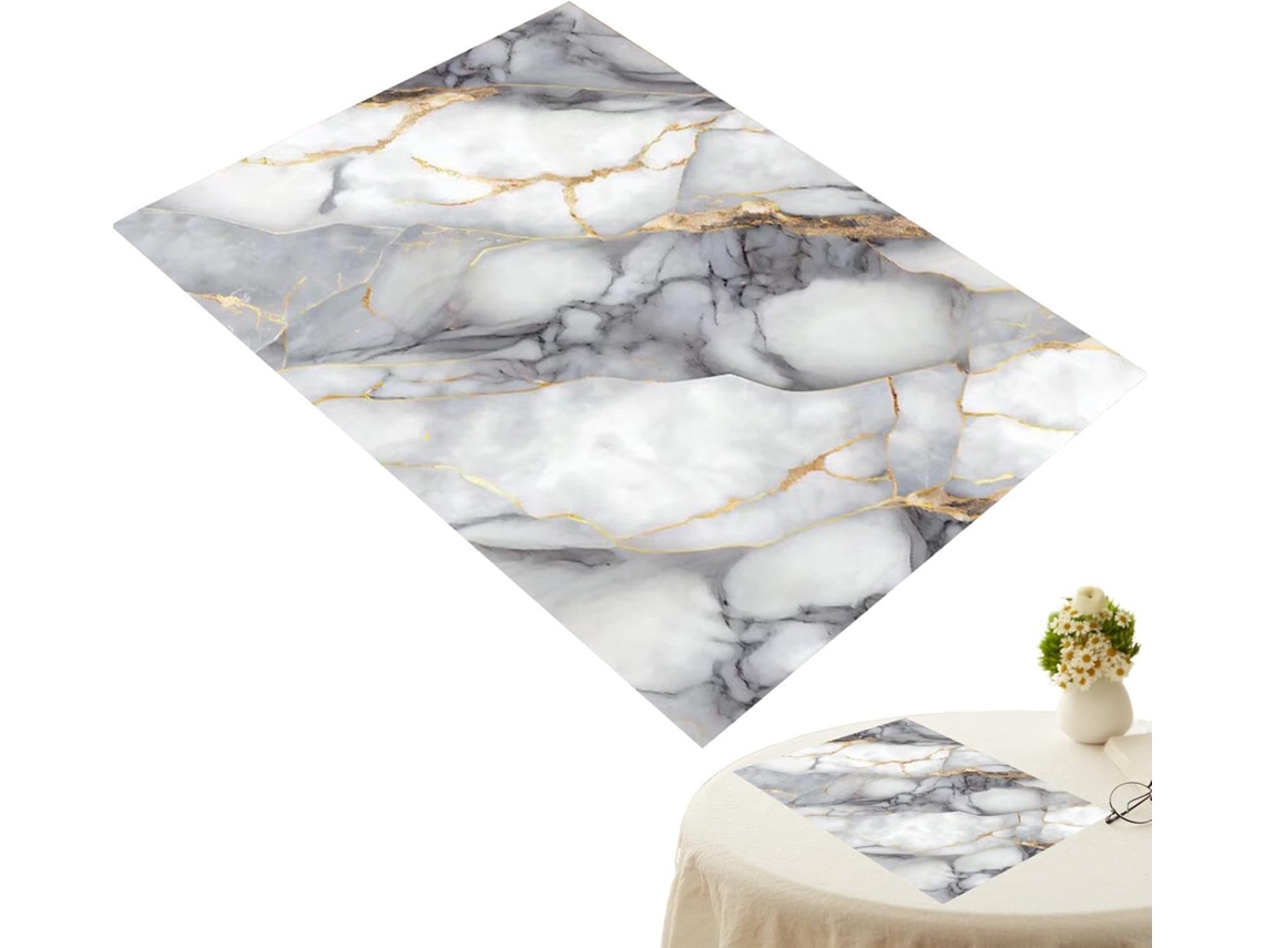 Padrão De Mármore Resistente Ao Calor, Fácil De Limpar | Decoração Para Mesa De Cozinha