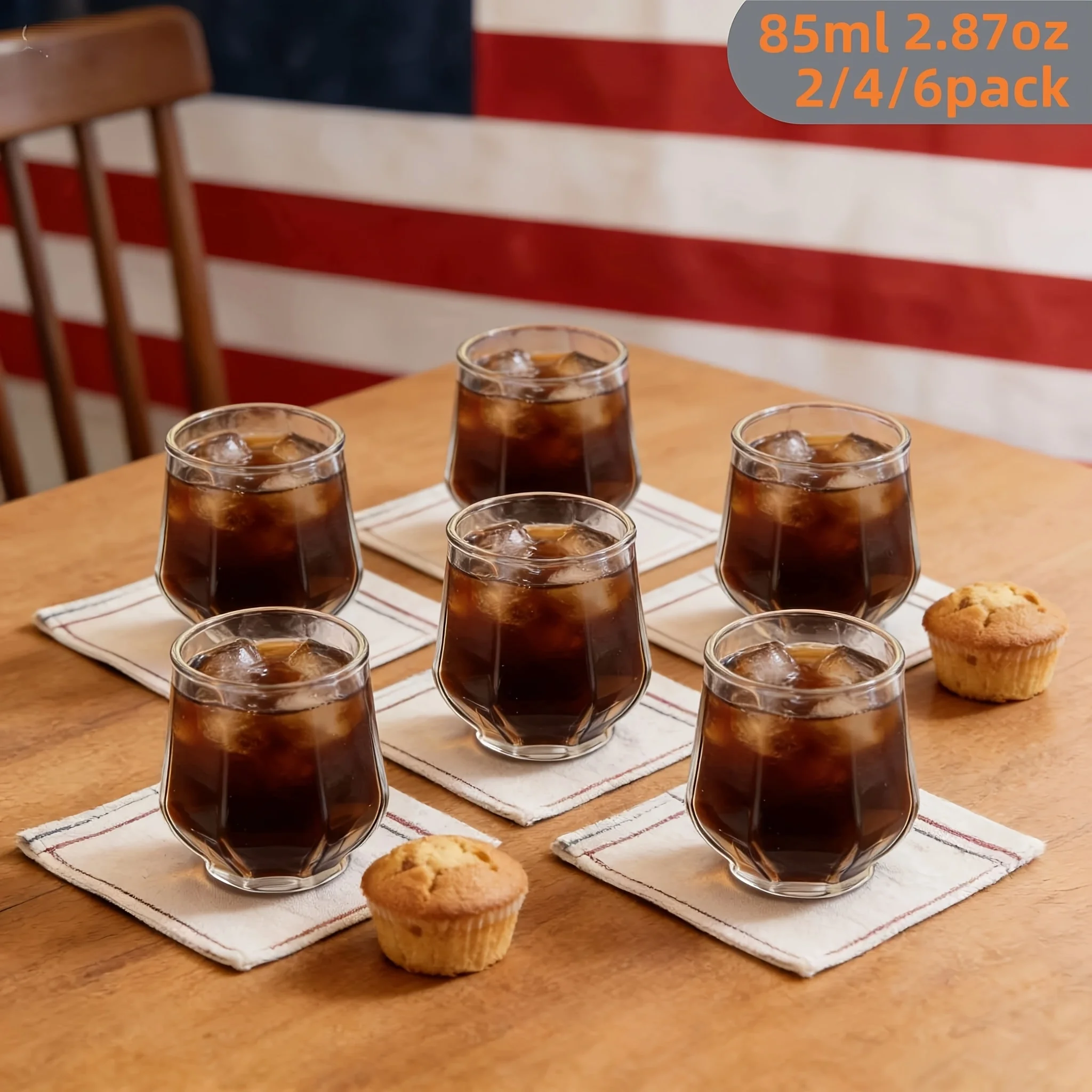(85ml - 6 Garrafas) Copos De Vidro Pequenos, Copos Transparentes Para Degustação De Uísque, Xícaras De Café Expresso, Mini Copos Multiuso