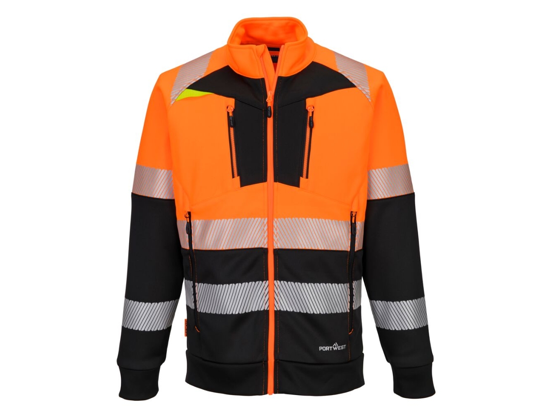 Sweatshirt De Alta Visibilidade Classe 1 Com Gola Alta E Zíper Naranja/negro / Xxxl