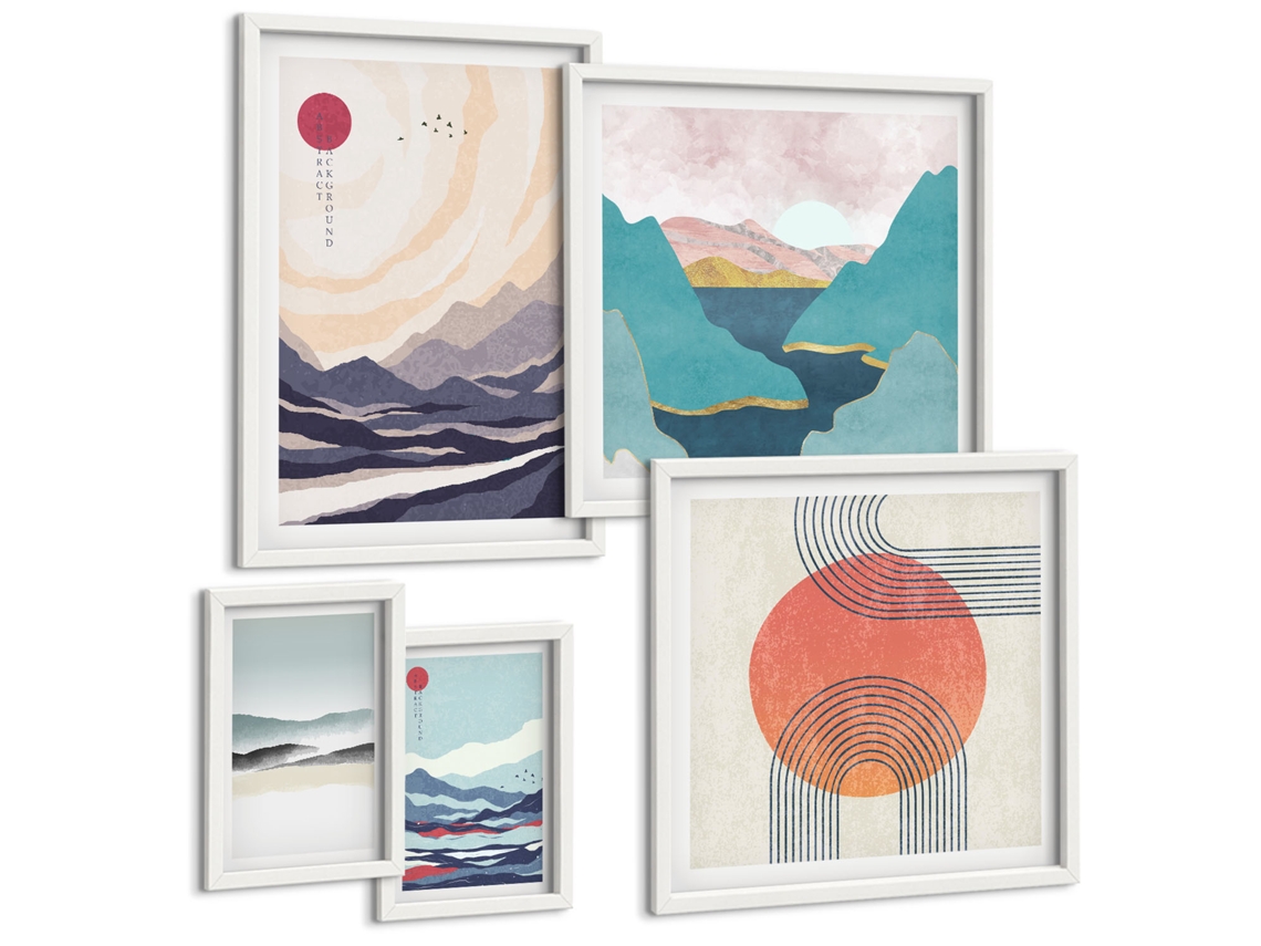 Composição De Quadros Na Parede Retratos Elegantes Em Tons Pastel Moldura Branca Imagens Para Um Quarto Infantil Espelharte (conjunto De 5 Imagens)