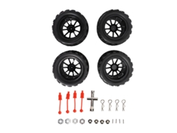 Conjunto De Pneus E Rodas De Borracha Preta Para Carro Rc Traxxas Slash 1/10 Caminhão De Curto Caminho 4pcs