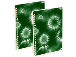 Conjunto de 2 Cadernos Espiral Verde sálvia, 21,6 X 14 Cm Material Escolar para Universidade 60 Folhas Viage