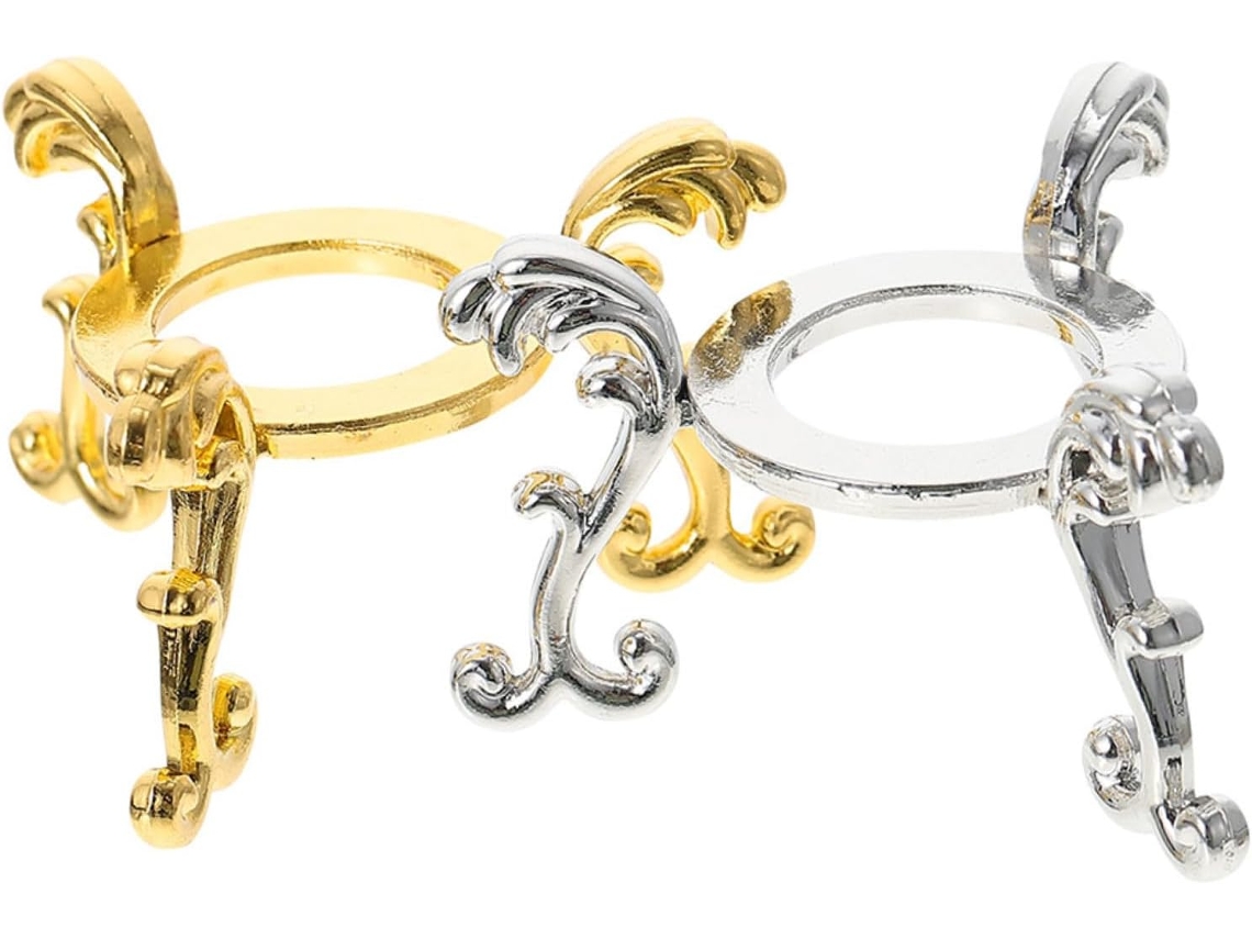 Suporte De Ferro Para Bolas Cristal Nuobesty, 2 Peças, Base Pequena Em Dourado E Prateado, Pedestal Decorativo Para